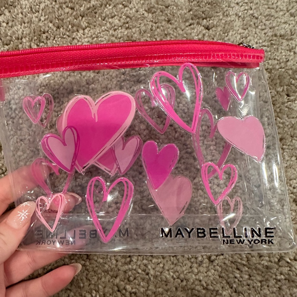 Maybelline Pink Heart Cosmetic Pouch